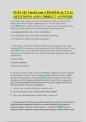 NURS 312 Final Exam UPDATED ACTUAL  QUESTIONS AND CORRECT ANSWERS