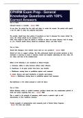 CPHRM Exam Prep - General Knowledge Questions with 100&percnt; Correct Answers
