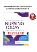 Test bank for Nursing Today Transition and Trends 11th Edition by Zerwekh&comma; Chapter 1 to 26  complete