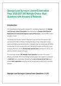 Georgia Land Surveyor License Examination  Prep&colon; 2026-2027 200 Multiple-Choice  Real  Questions with Answers & Rationale
