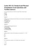 Latest MCAT Chemical and Physical Foundations Exam Questions and Verified Answers