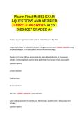 Pharm Final MN553 EXAM AQUESTIONS AND VERIFIED CORRECT ANSWERS LATEST 2026-2027 GRADED A&plus;&period;
