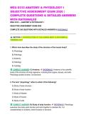 WGU D312 ANATOMY & PHYSIOLOGY I OBJECTIVE ASSESSMENT EXAM 2026 &vert; COMPLETE QUESTIONS & DETAILED ANSWERS WITH RATIONALES