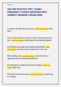 CNA TMU PRACTICE TEST 1 EXAM &vert;  FREQUENTLY TESTED QUESTIONS WITH  CORRECT ANSWERS &vert; BRAND NEW&excl;