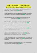 NUR2214 - Module 5 Exam UPDATED  QUESTIONS AND CORRECT ANSWERS