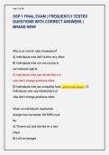 DSP 1 FINAL EXAM &vert; FREQUENTLY TESTED  QUESTIONS WITH CORRECT ANSWERS &vert;  BRAND NEW&excl;