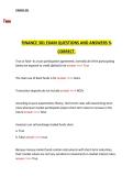 Finance 301 Exam Questions and Answers &ndash; Percentage Correct Solutions 2026&sol;2027 &ndash; Complete Study Material