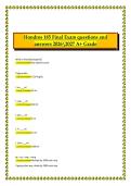 Hondros College of Nursing Final Exam &lpar;185&rpar; Questions and Answers 2026&sol;2027 &ndash; Comprehensive Practice Test Guide &lpar;A&plus; Grade Study Material&rpar;