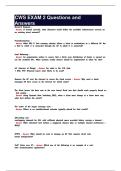CWS EXAM 2 Questions and Answers