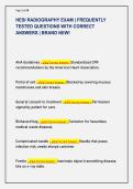 HESI RADIOGRAPHY EXAM &vert; FREQUENTLY  TESTED QUESTIONS WITH CORRECT  ANSWERS &vert; BRAND NEW&excl; 