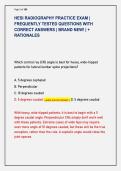 HESI RADIOGRAPHY PRACTICE EXAM &vert;  FREQUENTLY TESTED QUESTIONS WITH  CORRECT ANSWERS &vert; BRAND NEW&excl; &vert; &plus;  RATIONALES