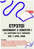 ETP3701 Assignment 2 Semester 1 Memo &vert; Due 7 April 2026