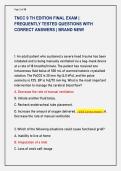 TNCC 9 TH EDITION FINAL EXAM &vert;  FREQUENTLY TESTED QUESTIONS WITH  CORRECT ANSWERS &vert; BRAND NEW&excl;