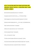 IFSTA 7TH EDITION WRITTEN EXAM QUESTIONS AND ANSWERS NEWEST RATED A&plus; 2025&sol;2026 NEW&excl;&excl; 100&percnt; VERIFIED CORRECT
