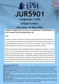 JUR5901 Assignment 1 &lpar;ANSWERS&rpar; 2026 - DISTINCTION GUARANTEED