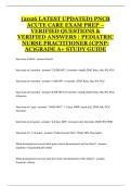 PNCB Pediatric Nurse Practitioner Acute Care CPNP-AC Exam Prep 2025 Updated Practice Questions and Answers Study Guide