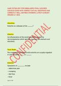 AAMI PATHOLOGY FOR EMBALMERS FINAL EXAM WITH  CORRECT ACTUAL QUESTIONS AND ACCURATE DETAILED  ANSWERS