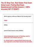 The CE Shop Test&comma; Real Estate Final Exam  Actual exam &lpar;Testing Real Exam  Questions&rpar;and verified Answers &lpar; 100&percnt;  accurate&rpar; GET IT RIGHT&excl;&excl;