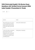 WGU D446 Adult Health 2 OA Review Exam Questions with Verified Correct Answers 2026 Latest Update &vert; Guaranteed A&plus; Grade
