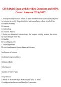 CSFA Quiz I Exam 2026&sol;2027 &ndash; Certified Questions and 100&percnt; Correct Answers Study Guide