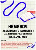 HRM2604 Assignment 2 Semester 1 Memo &vert; Due 8 April 2026