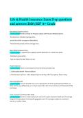 Life & Health Insurance Exam Prep &ndash; Questions and Answers &vert; 2026&sol;2027 &vert; A&plus; Grade &lpar;Study & Revision Material&rpar;