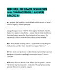 MED SURG 1 CJE BOARD EVALUATION 2026 GUARANTEED PASS ANSWERS GRADED A&plus;