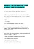 MED SURG 1 CJE CERTIFICATION PAPER 2026 FULL SOLUTION GRADED A&plus;