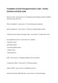 Foundations of Event Management Exam 1 2026 &ndash; Practice Questions and Study Guide