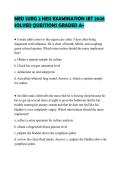 MED SURG 2 HESI EXAMINATION SET 2026 SOLVED QUESTIONS GRADED A&plus;