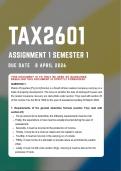 TAX2601 Assignment 1 &lbrace;COMPLETE ANSWERS&rcub; Semester 1 2026 - Due Date 8 April 2026