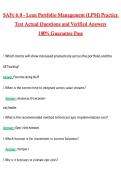 SAFe 6&period;0 - Lean Portfolio Management &lpar;LPM&rpar; Practice Test &vert; Actual 2026 &sol; 2027 Questions with Verified Answers Grade A&plus; Guarantee