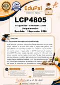 LCP4805 Assignment 1 &lpar;COMPLETE ANSWERS&rpar; Semester 2 2026 - DUE 1 September 2026