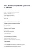 BIOL 510 Exam -1 CRUSH Questions & Answers
