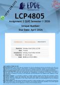 LCP4805 Assignment 2 &lpar;ANSWERS&rpar; Semester 1 2026 - DISTINCTION GUARANTEED