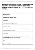 TEXAS ROADHOUSE SERVER TEST 2026 &vert; BRAND NEW ACTUAL  EXAM WITH 100&percnt; VERIFIED QUESTIONS AND CORRECT  ANSWERS &vert; GUARANTEED VALUE PACK &vert; ACE YOUR GRADES &vert;  GRADED A&plus;&period;