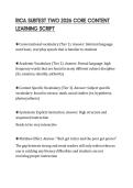 RICA SUBTEST TWO 2026 CORE CONTENT LEARNING SCRIPT