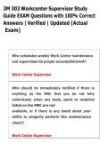 3M 303 Workcenter Supervisor Study  Guide EXAM Questions with 100&percnt; Correct  Answers &vert; Verified &vert; Updated &lpar;Actual  Exam&rpar;