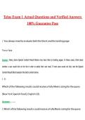 Telus Exam 1 &vert; Actual 2026 &sol; 2027 Questions with Verified Answers Grade A&plus; Guarantee