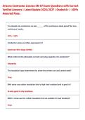 Arizona Contractor License CR-67 Exam Questions with Correct  Verified Answers &vert; Latest Update 2026&sol;2027 &vert; Graded A&plus; &vert; 100&percnt;  Assured Pass