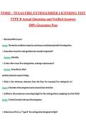 TFM02 - TEXAS FIRE EXTINGUISHER LICENSING TEST TYPE B 2026 PRACTICE QUESTIONS AND 100&percnt; VERIFIED ANSWERS LATEST VERSION &lpar;PASS GUARANTEE&rpar;