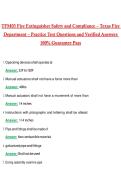 TFM03 Fire Extinguisher Safety and Compliance &ndash; Texas Fire Department &ndash; Practice Test &vert; Actual 2026 &sol; 2027 Questions with Verified Answers Grade A&plus; Guarantee