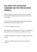 RICA SUBTEST TWO CERTIFICATION ASSESSMENT 2026 TEST PAPER SOLUTIONS GRADED A&plus;