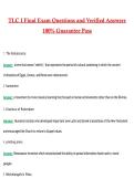 TLC Final Exam &vert; Actual 2026 &sol; 2027 Questions with Verified Answers Grade A&plus; Guarantee