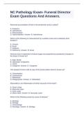 NC Pathology Exam- Funeral Director Comprehensive Study Guide &plus; Exam Questions & Solutions Graded A&plus;