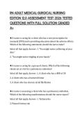 RN ADULT MEDICAL-SURGICAL NURSING EDITION 12&period;0 ASSESSMENT TEST 2026 TESTED QUESTIONS WITH FULL SOLUTION GRADED A&plus;
