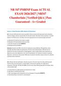 NR 547 PMHNP Exam ACTUAL EXAM 2026&sol;2027 &vert; NR547 Chamberlain &vert; Verified Q&A &vert; Pass Guaranteed - A&plus; Graded
