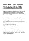 RN ADULT MEDICAL-SURGICAL NURSING EDITION 12&period;0 FINAL STUDY PAPER 2026 COMPLETE QUESTIONS AND ANSWERS