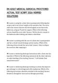 RN ADULT MEDICAL SURGICAL PROCTORED ACTUAL TEST SCRIPT 2026 VERIFIED SOLUTIONS