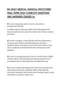 RN ADULT MEDICAL SURGICAL PROCTORED FINAL PAPER 2026 COMPLETE QUESTIONS AND ANSWERS GRADED A&plus;
